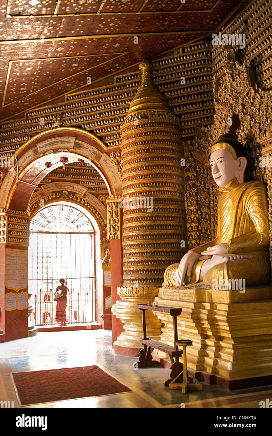 Detail der Tempel Dekoration, Thanboddhay Paya, Monywa, Burma. Myanmar. Thambuddhei. Model Released Stockfoto