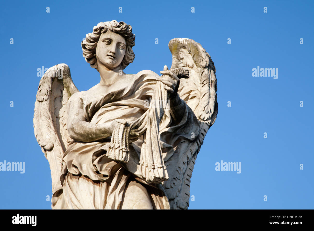 Rom - Engel mit den Peitschen - Ponte Sant'Angelo - Engel-Brücke - von Bernini entworfenen Stockfoto