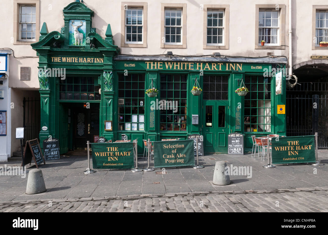 White Hart Inn Pub auf der Grassmarket, Edinburgh, Schottland Stockfoto