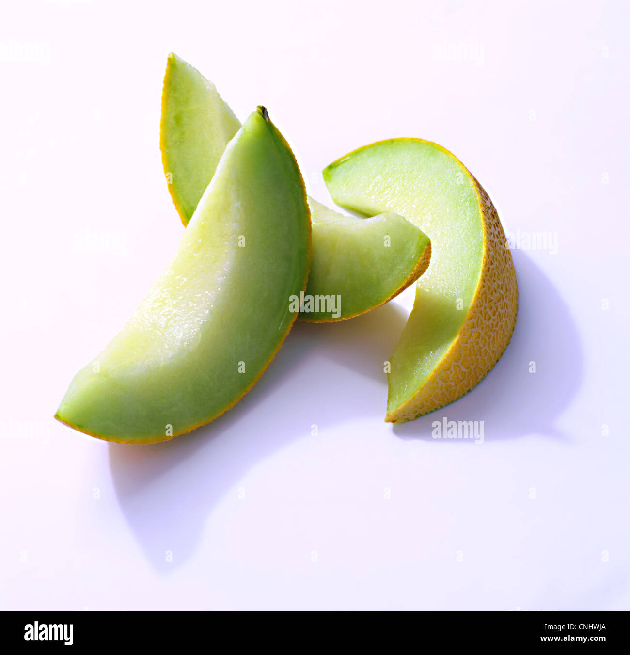 Ausschneiden Galia Melone in Scheiben schneiden Stockfotografie Alamy