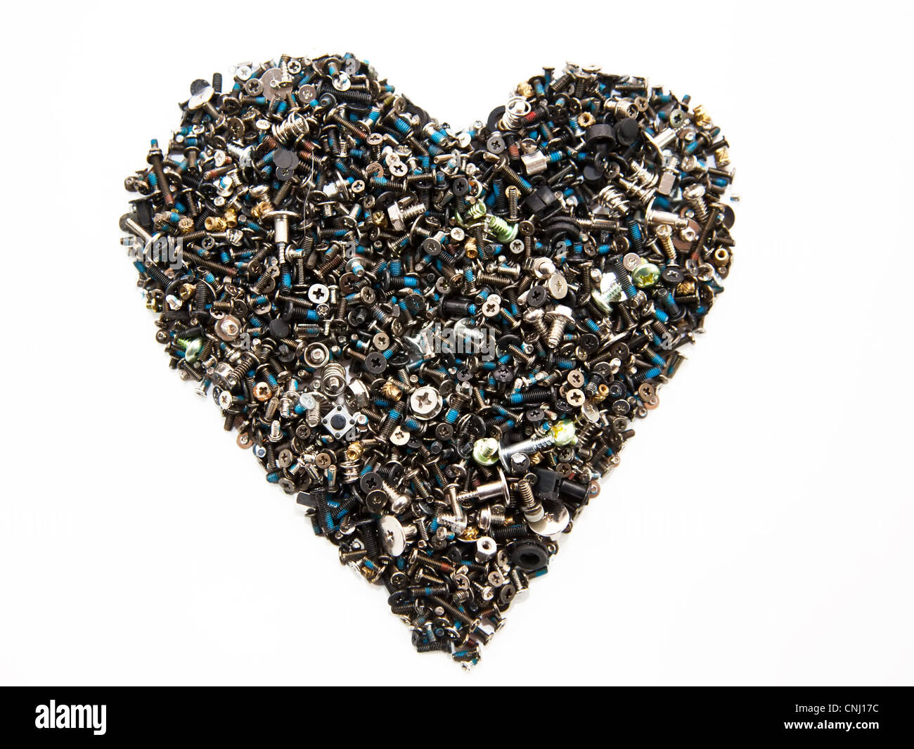 Herzform gemacht mit anwendet und Schrauben Stockfoto