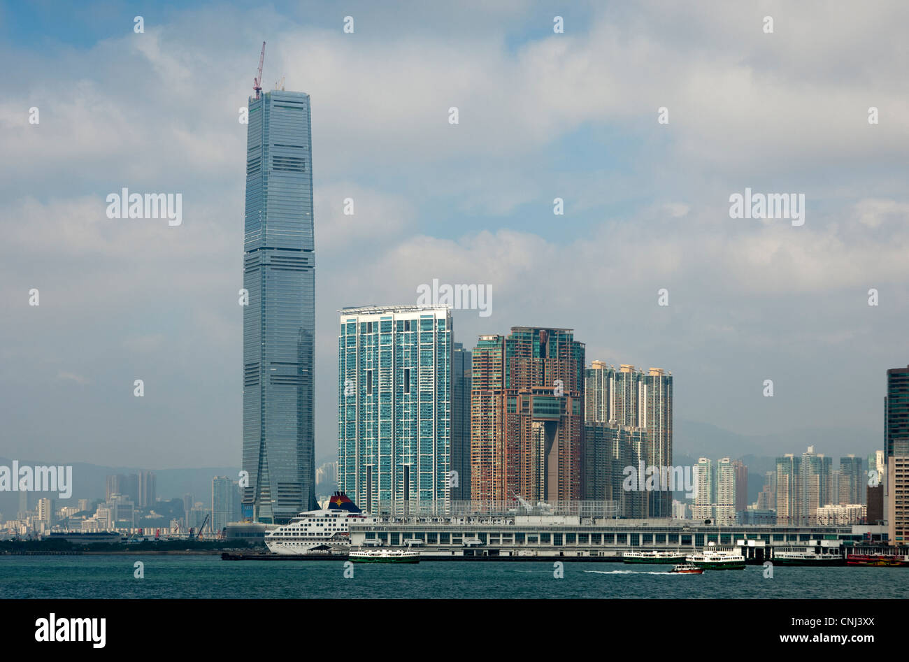 Das International Commerce Centre, ICC Tower und die Entwicklung der Union Square, Kowloon, Hong Kong Stockfoto