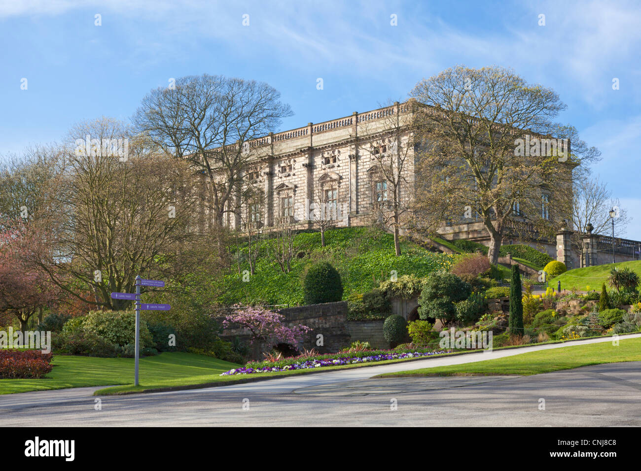 Nottingham Schloß innen der Garten Nottinghamshire East Midlands England uk gb Eu Europa Stockfoto