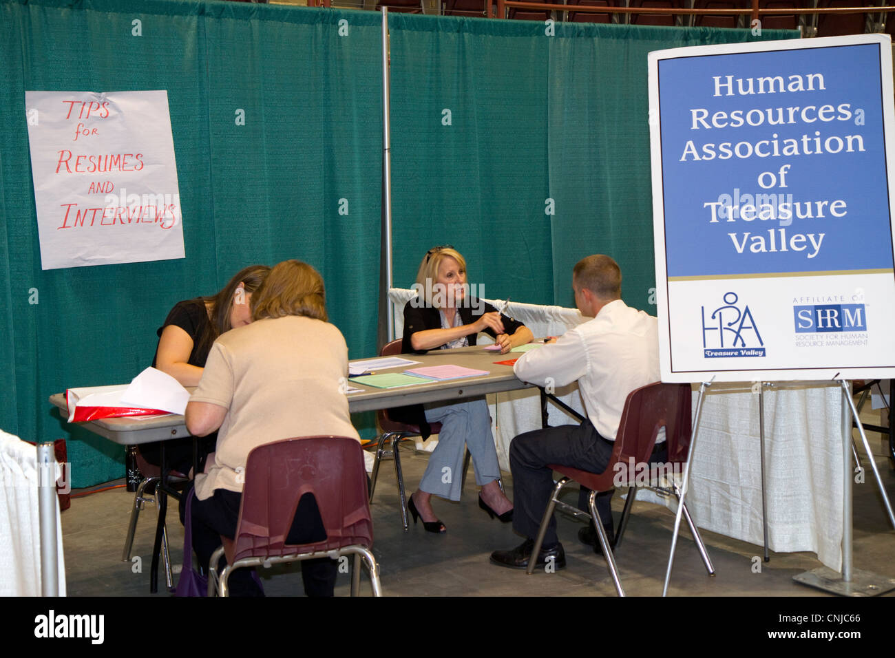 Jobmesse in Nampa, Idaho, USA. Stockfoto