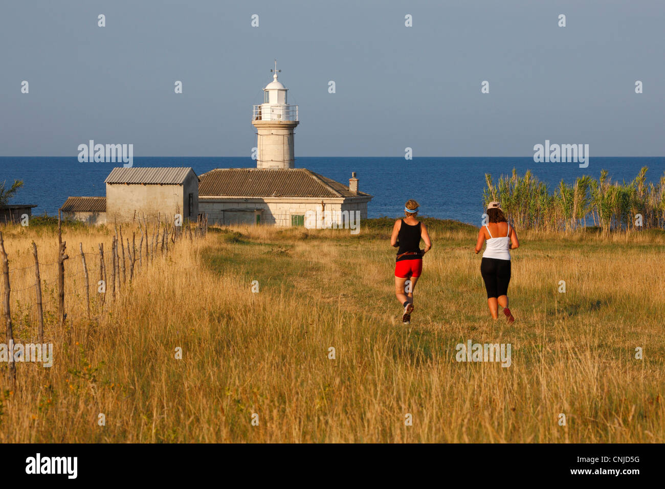 Menschen, die auf der Insel Unije. Stockfoto