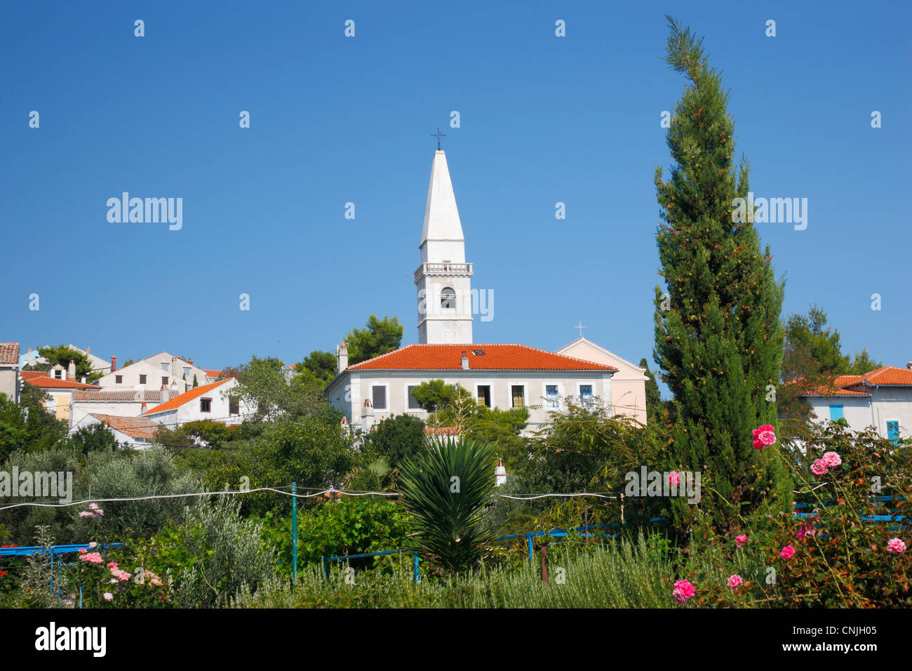 Kirche auf Inseln Unije Stockfoto