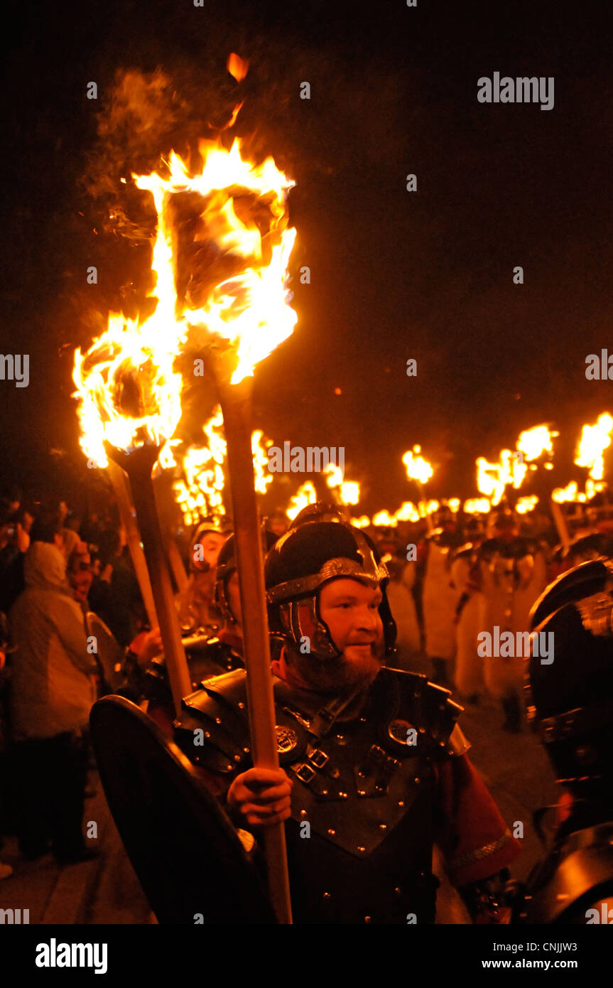 Festival, Shetland, Lerwick, Feuer Up Helly Aa 2012 Stockfoto