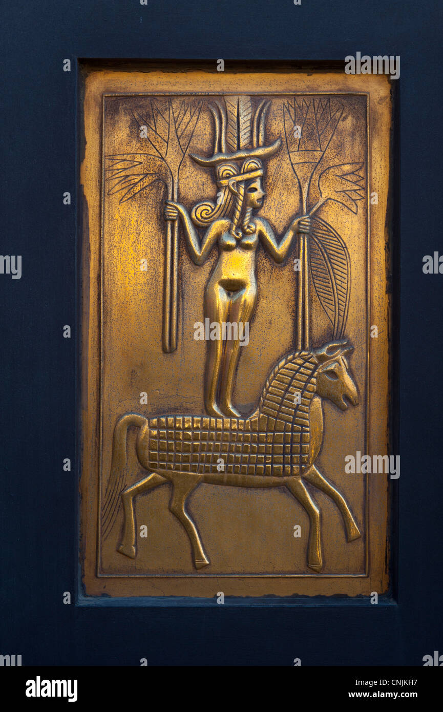 Göttin in Kanaan Canaanite Kunst - gold Plaque von Lachish 13. Jahrhundert BCE Stockfoto