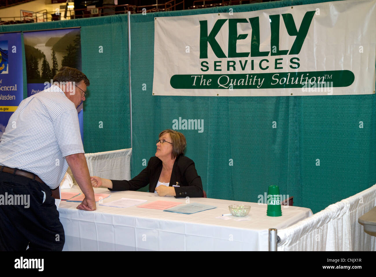 Jobmesse in Nampa, Idaho, USA. Stockfoto