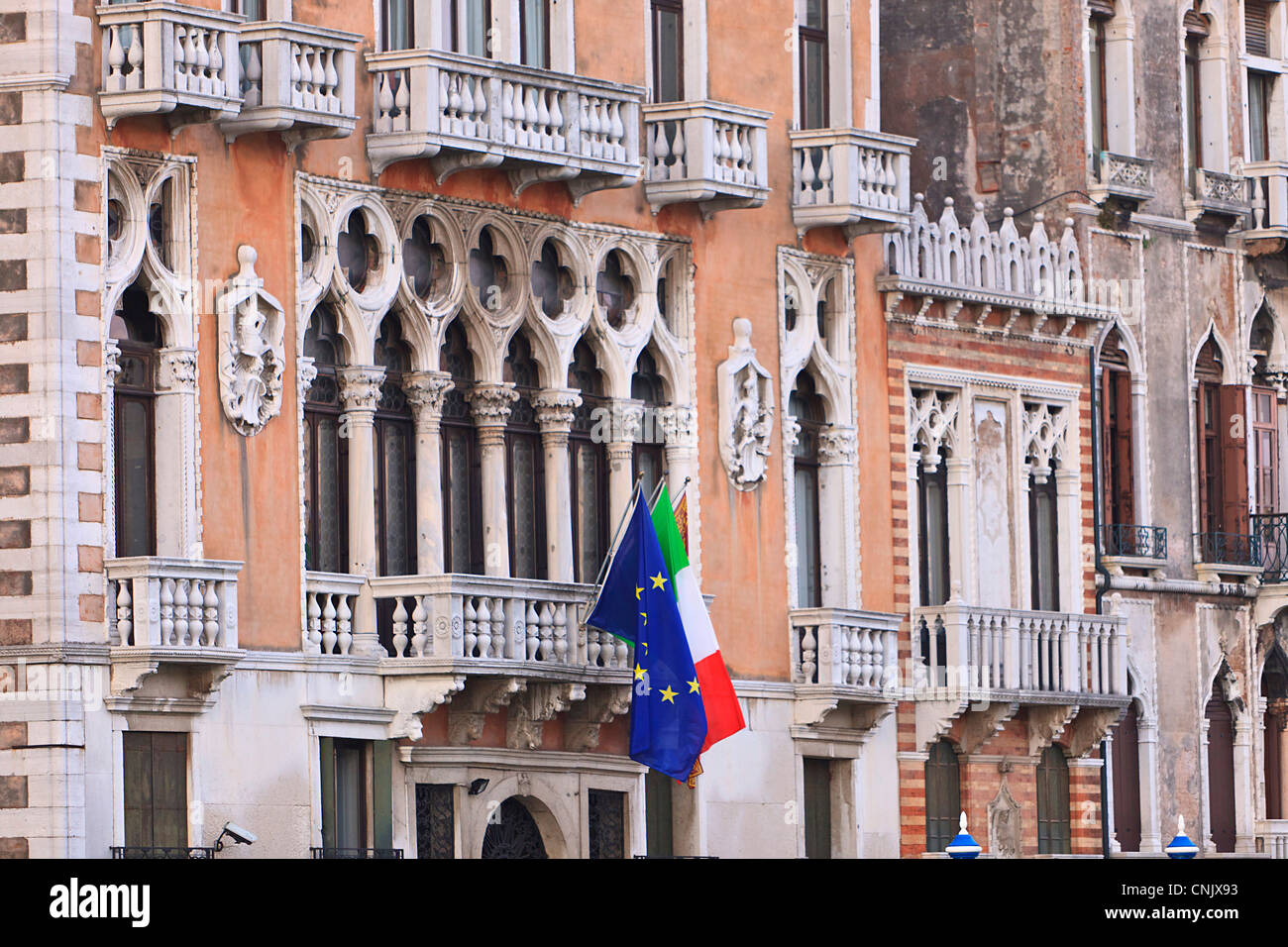 exquisiten Details der Palast am Canal Grande Tour, Venedig, Italien, Europa Stockfoto