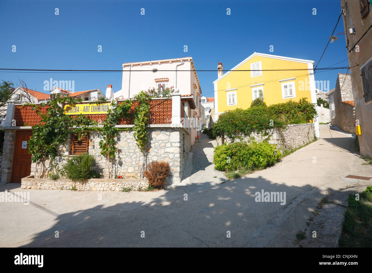 Straßen auf der Insel Unije Stockfoto