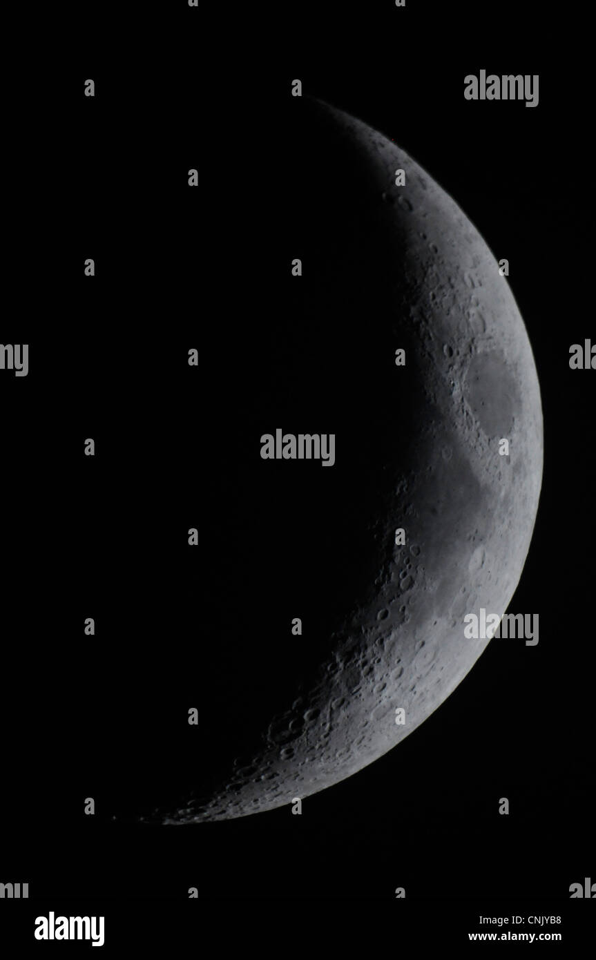 Der Mond von der Erde aus fotografiert. Stockfoto