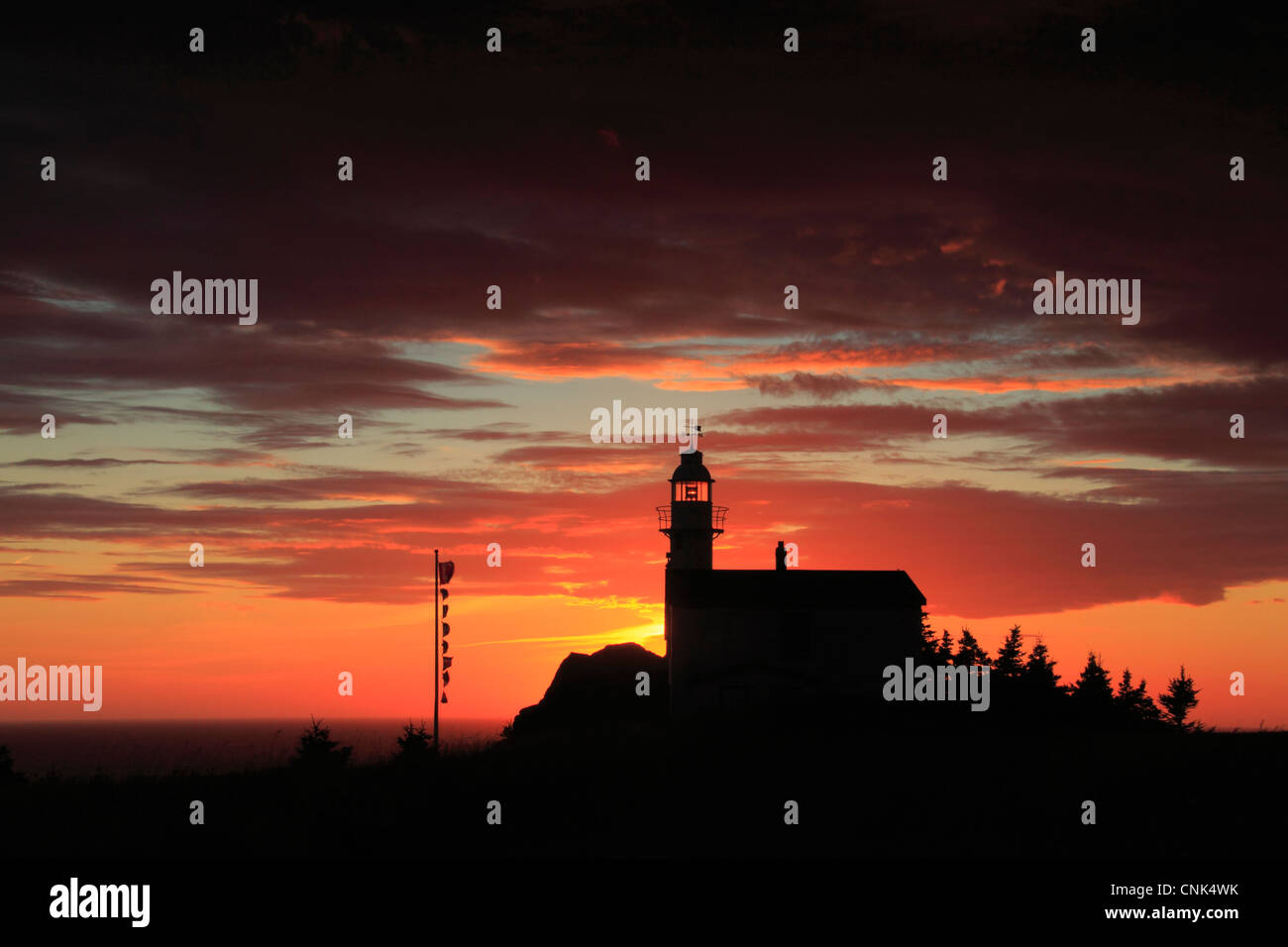 Foto von Lobster Cove Head Lighthouse, ein anerkannter Bundesgebäude Erbe Stockfoto