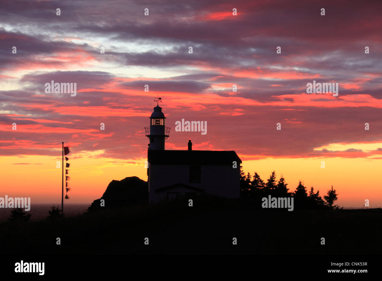 Foto von Lobster Cove Head Lighthouse, ein anerkannter Bundesgebäude Erbe Stockfoto