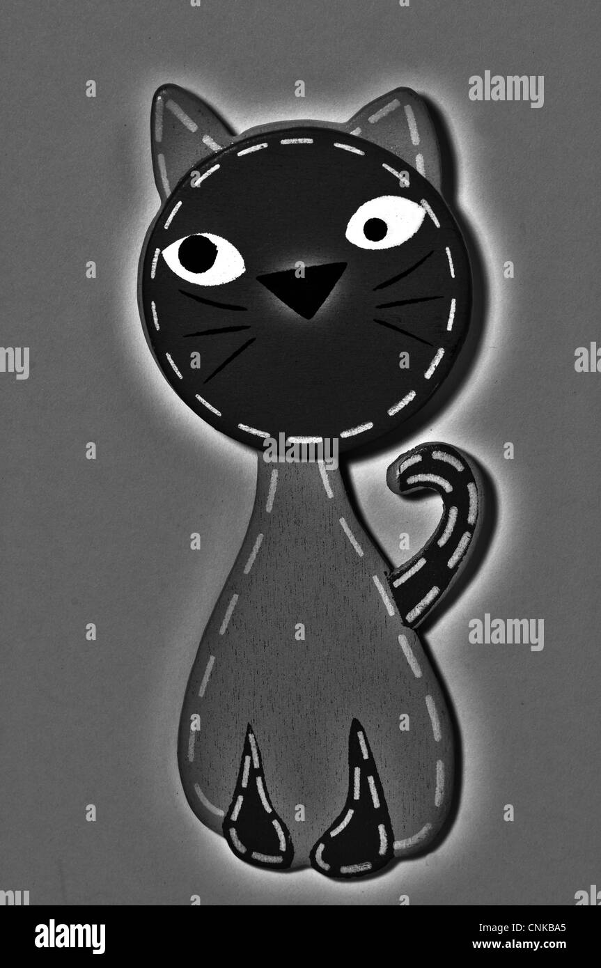 Black And White Nahaufnahme einer abstrakten, schwarze und graue Katze Stockfoto