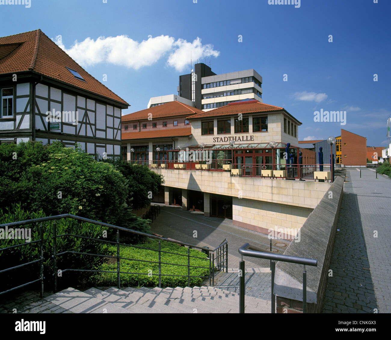 Stadthalle Und Verwaltungsgebaeude der Kreisverwaltung in Northeim, Niedersachsen Stockfoto