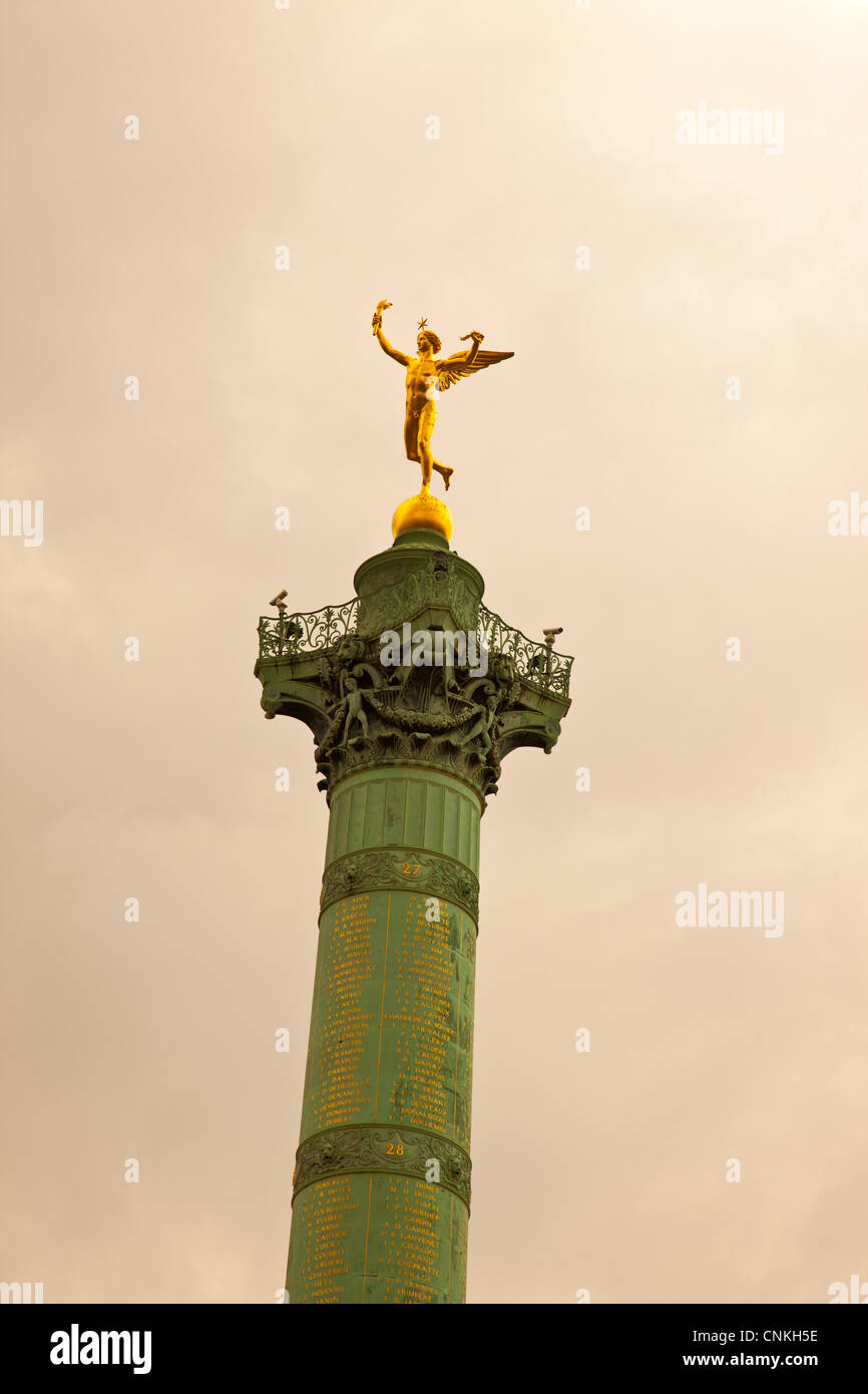 Die Juli-Spalte in der Bastille Viertel von Paris Stockfoto