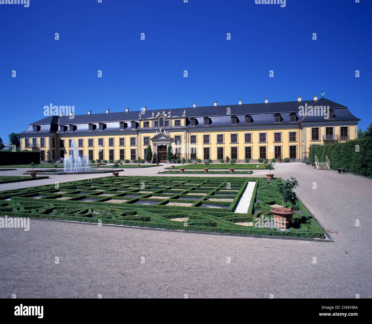 Galeriegebaeude in Den Herrenhaeuser Gaerten von Schloss Herrenhausen in Hannover, Niedersachsen Stockfoto