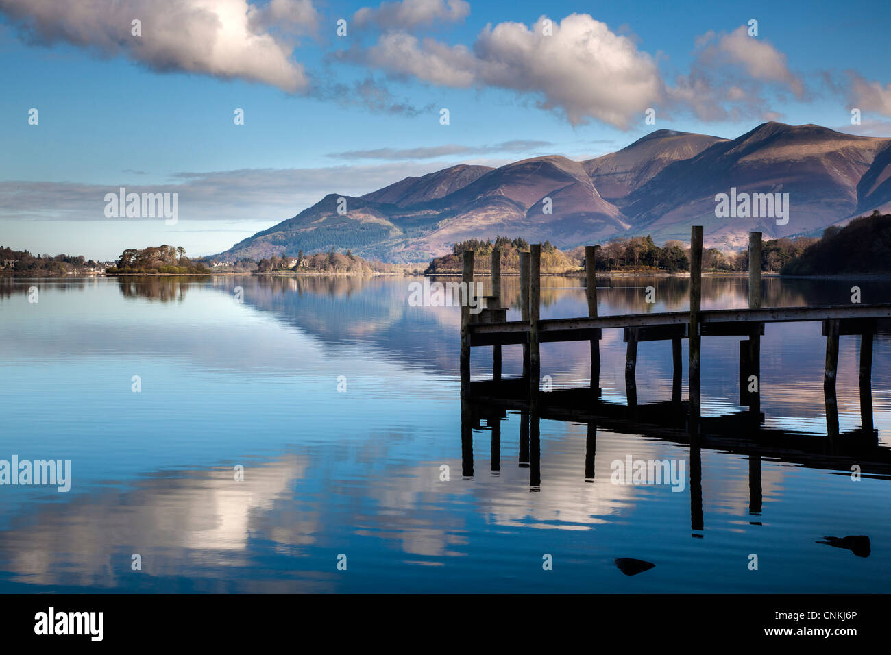 Bootssteg, Barrow Bay, Derwentwater, in der Nähe von Keswick englischen Lake District Stockfoto