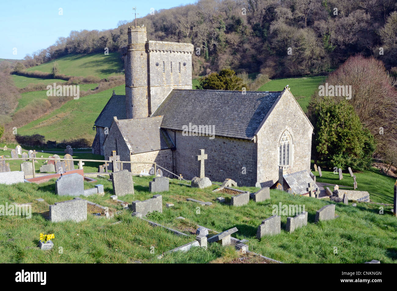 St Winifred Kirche, Branscombe, Devon, UK Stockfoto
