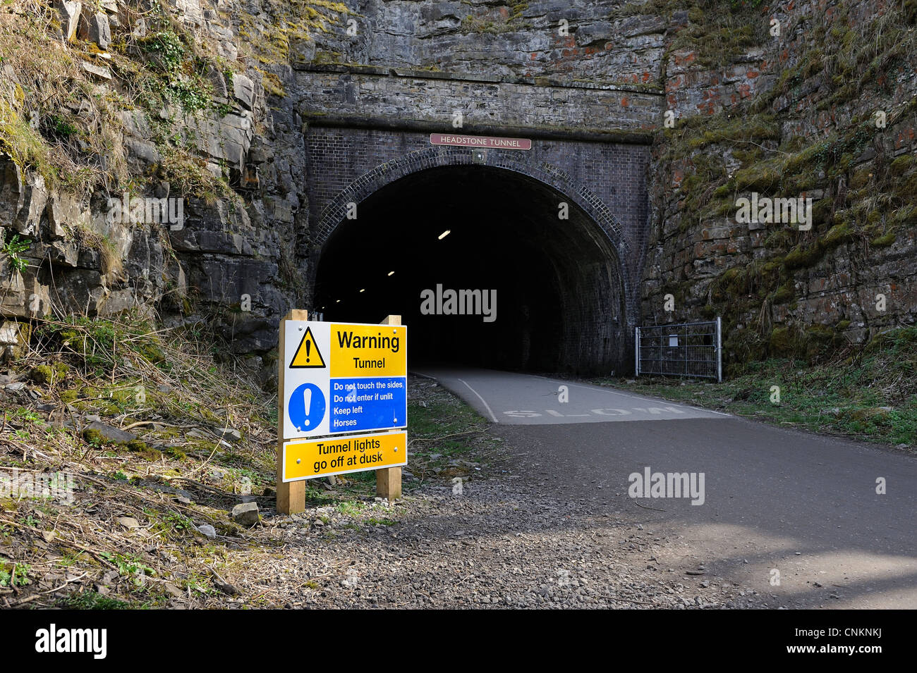 Grabstein Tunneleingang monsal Kopf Derbyshire England uk Stockfoto