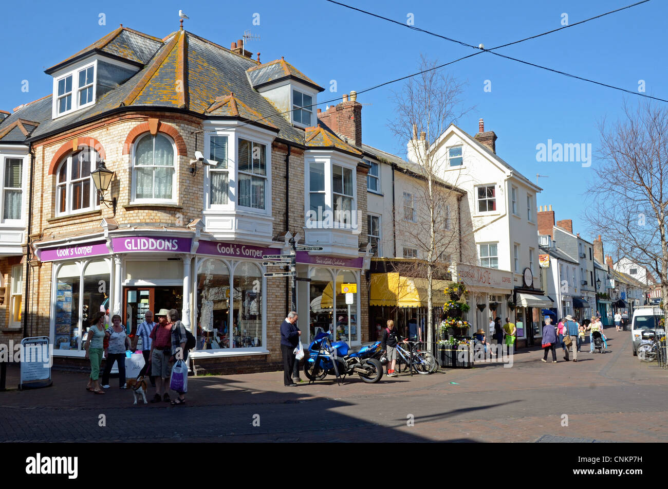 Fore St und Marktplatz, Sidmouth, Devon, UK Stockfoto