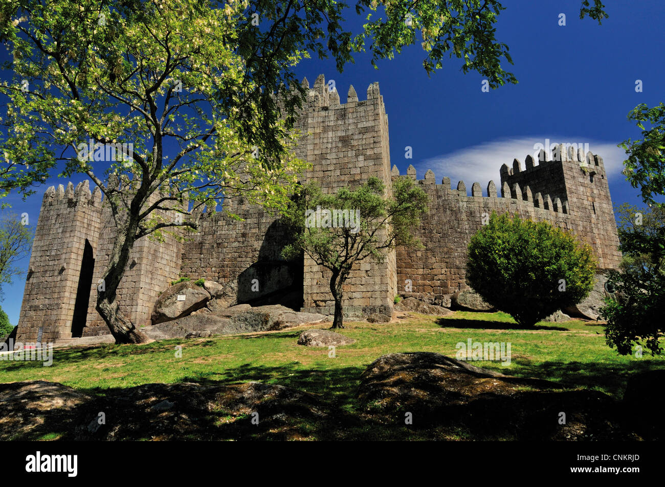 Portugal: Mittelalterliche Burg und Wiege Portugals in der europäischen Kultur Hauptstadt 2012 Guimaraes Stockfoto