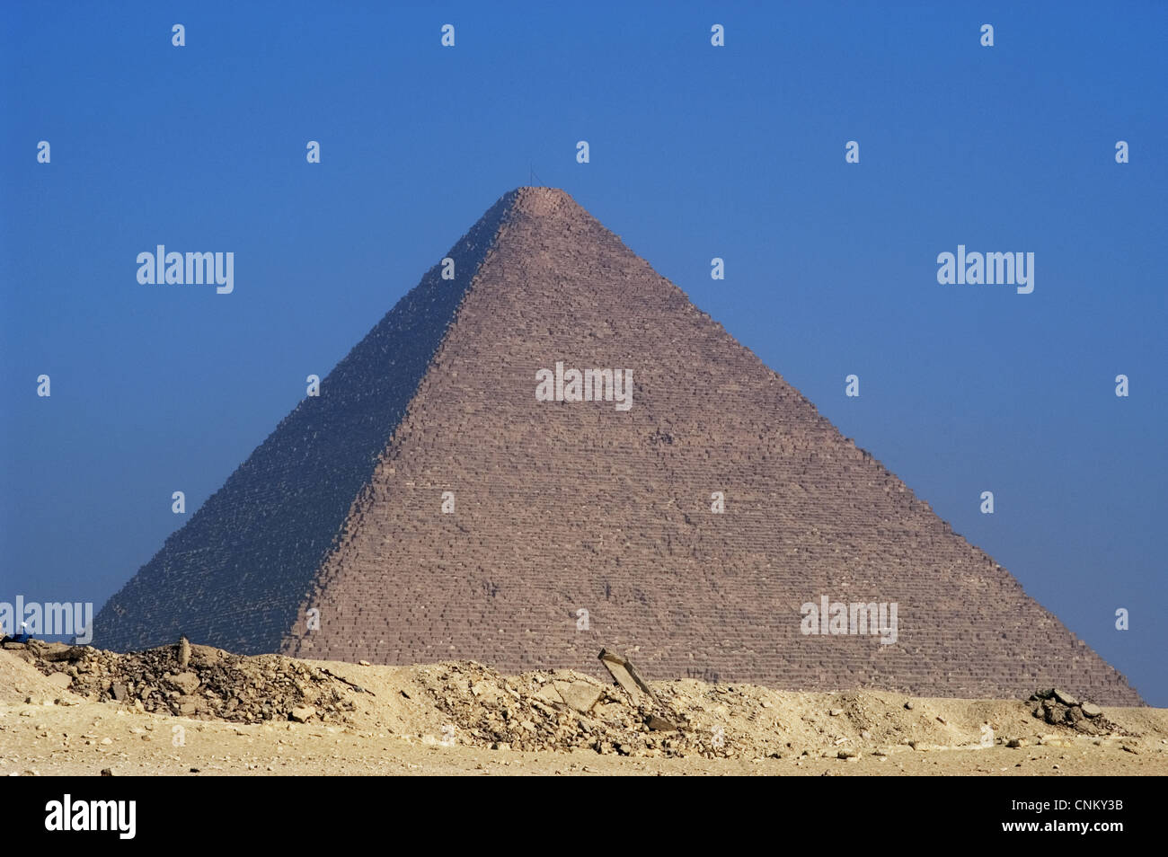 Ägypten. Die große Pyramide von Giza, die Pyramide von Khufu oder Cheops genannt. 4. Dynastie. 26. Jahrhundert BC. Altes Königreich. Stockfoto