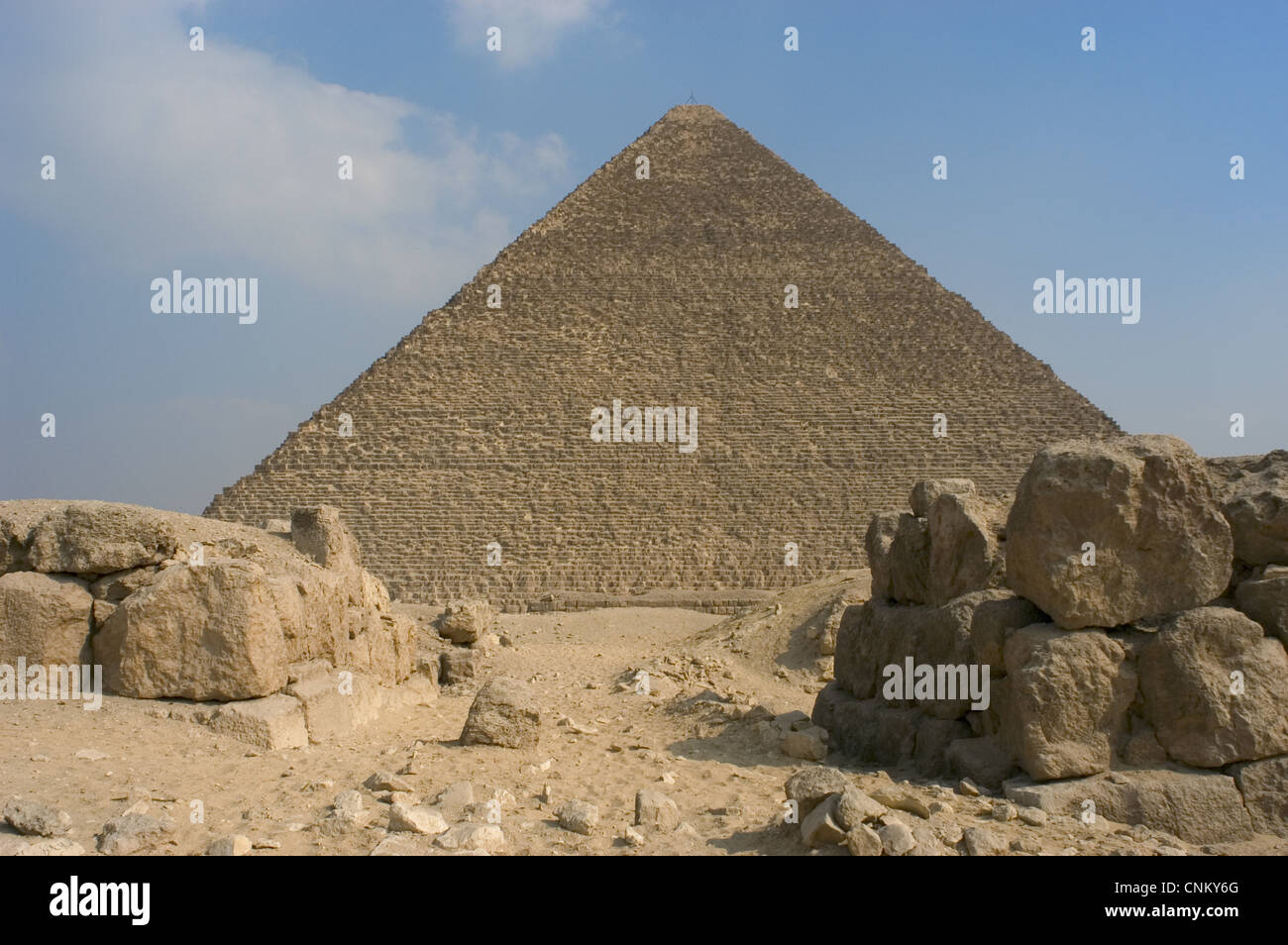 Ägypten. Die große Pyramide von Giza, die Pyramide von Khufu oder Cheops genannt. 4. Dynastie. 26. Jahrhundert BC. Altes Königreich. Stockfoto
