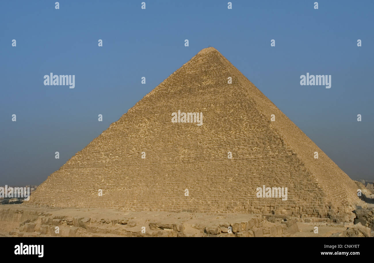 Ägypten. Die große Pyramide von Giza, die Pyramide von Khufu oder Cheops genannt. 4. Dynastie. 26. Jahrhundert BC. Altes Königreich. Stockfoto