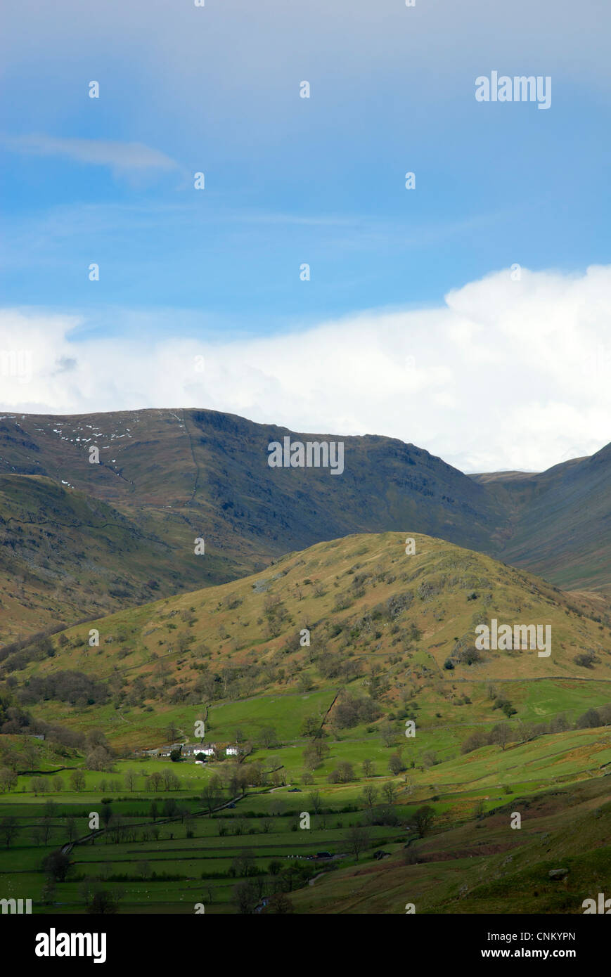 Troutbeck Park und Hill, bekannt als die Zunge, Nationalpark Lake District, Cumbria, England UK Stockfoto