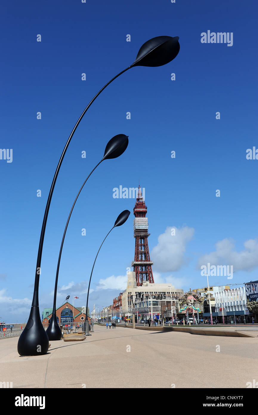 Blackpool Strandpromenade Uk Stockfoto