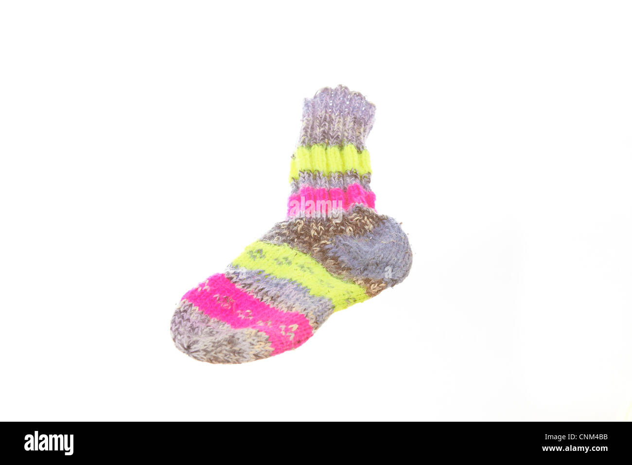Gestrickte Socken in verschiedenen Farben Stockfoto
