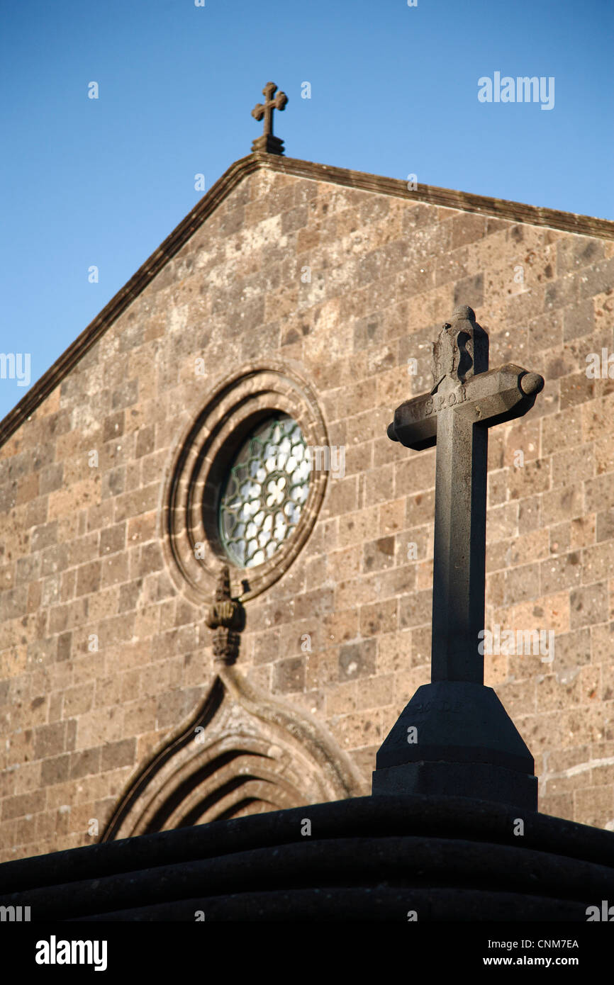 Sao Miguel Arcanjo Kirche, in der Stadt von Vila Franca do Campo. Insel Sao Miguel, Azoren. Stockfoto