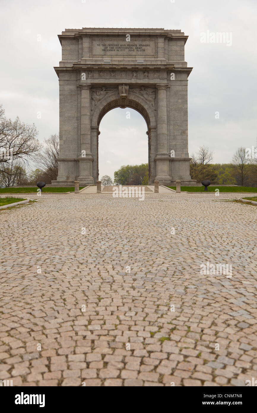 Das National Memorial Arch im Valley Forge National Park in Pennsylvania Stockfoto