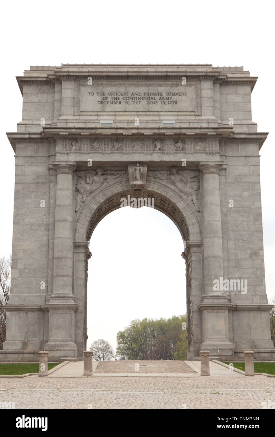Das National Memorial Arch im Valley Forge National Park in Pennsylvania Stockfoto