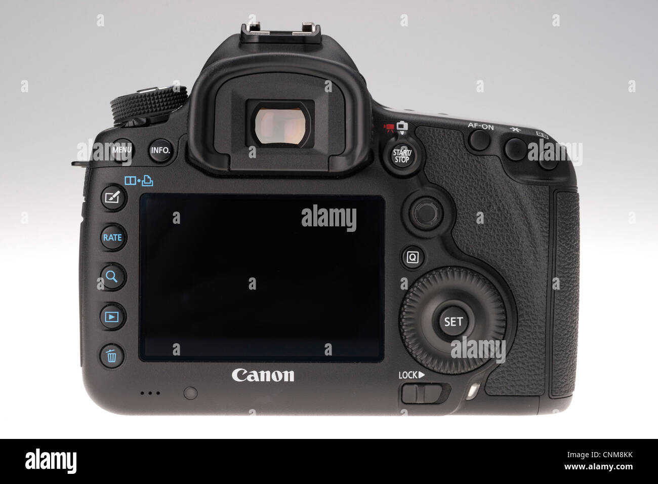 Fotoausrüstung - Canon 5D MkIII zurück Stockfoto