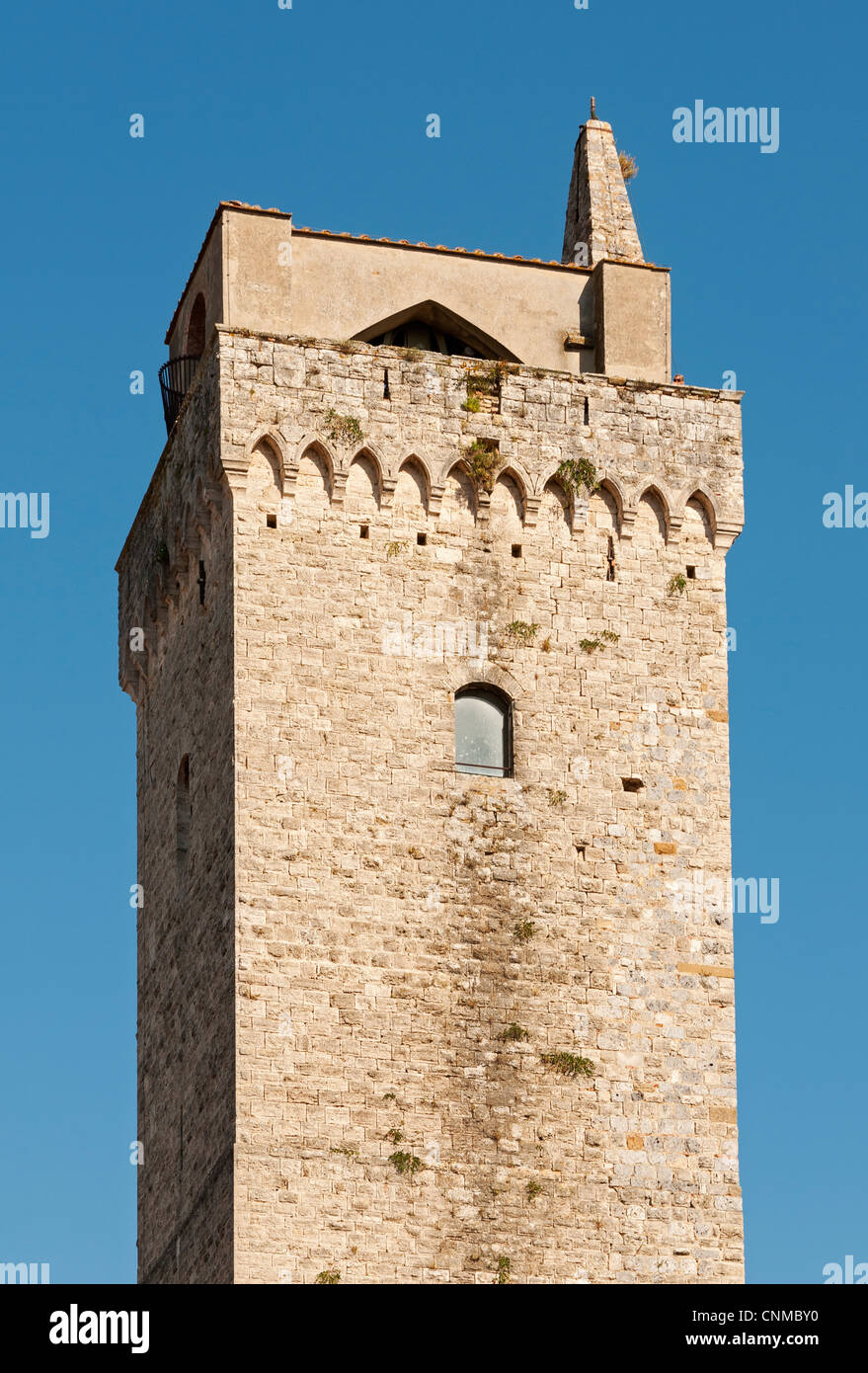 Torre Grossa Turm des Palazzo Comunale (Rathaus) am Piazza del Duomo, San Gimignano, Toskana (Toscana), Italien Stockfoto