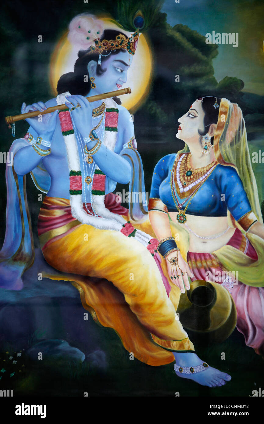 Bild von Hindu-Götter Krishna und Rada, Indien, Asien Stockfoto
