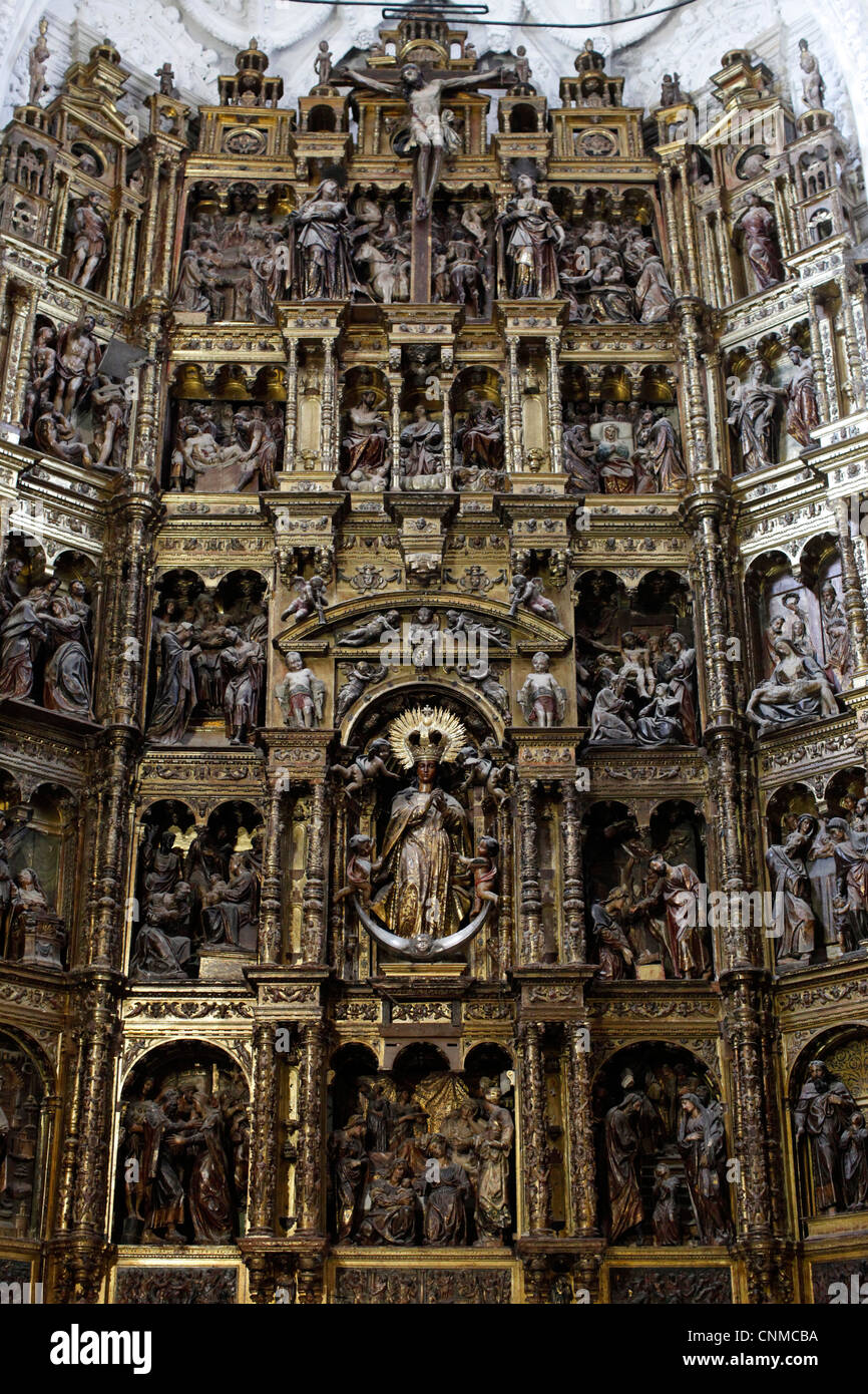 Retabel, Iglesia de Santa Maria de Coronada, Medina Sidonia, Andalusien, Spanien, Europa Stockfoto