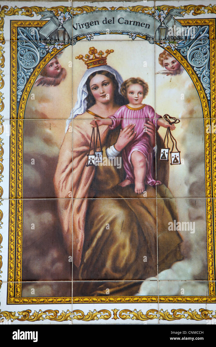 Virgen del Carmen eigelegten, Malaga, Andalusien, Spanien, Europa Stockfoto