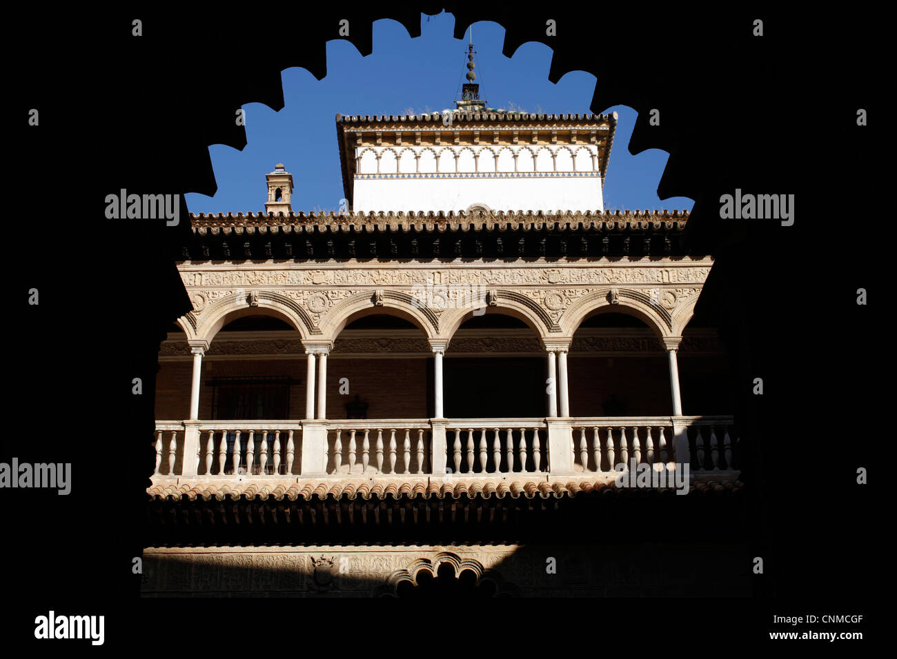 Terrasse de Las Huasaco, Real Alcazar, UNESCO World Heritage Site, Sevilla, Andalusien, Spanien, Europe Stockfoto
