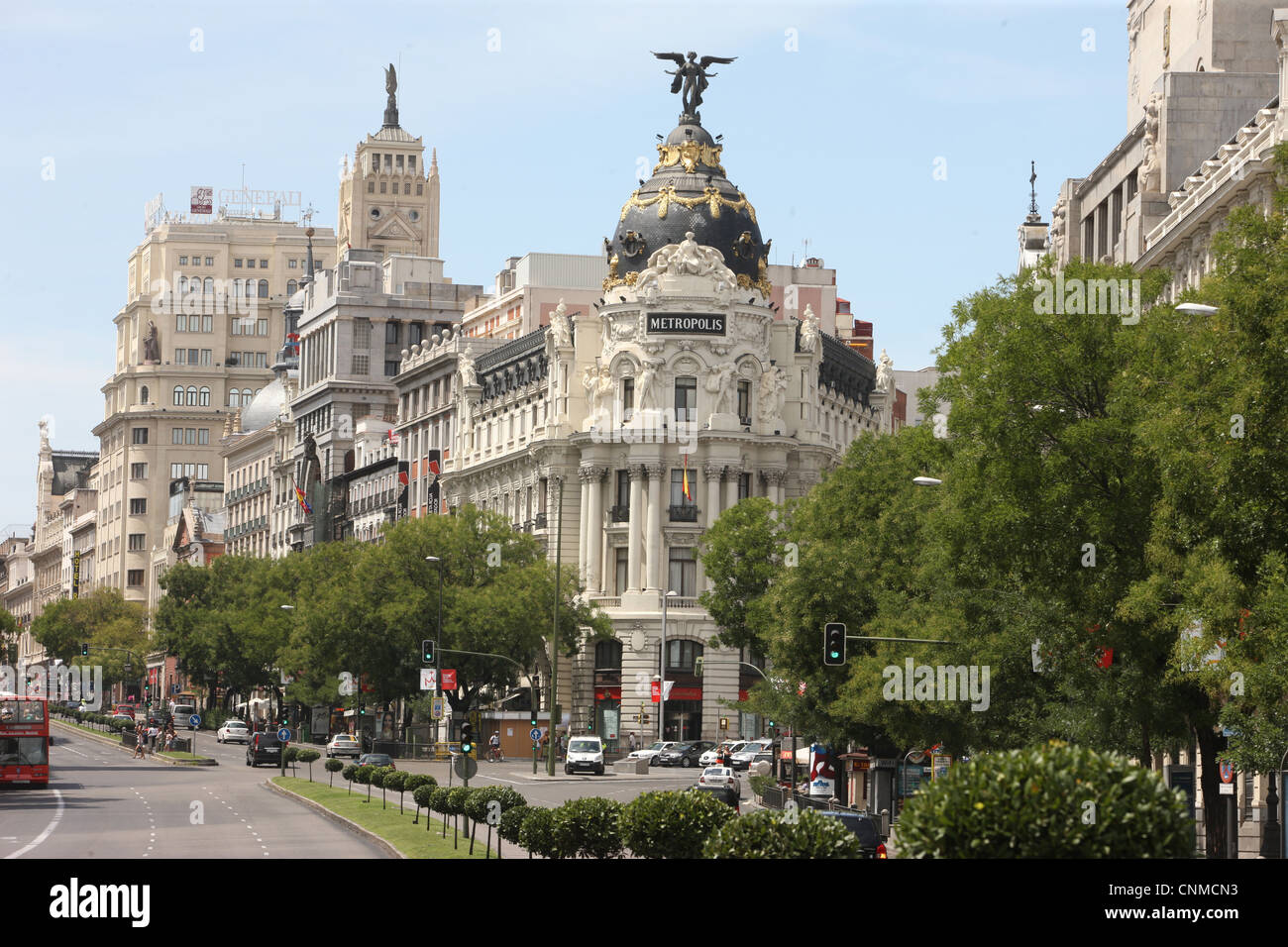 Metropolis Gebäude, Madrid, Spanien, Europa Stockfoto