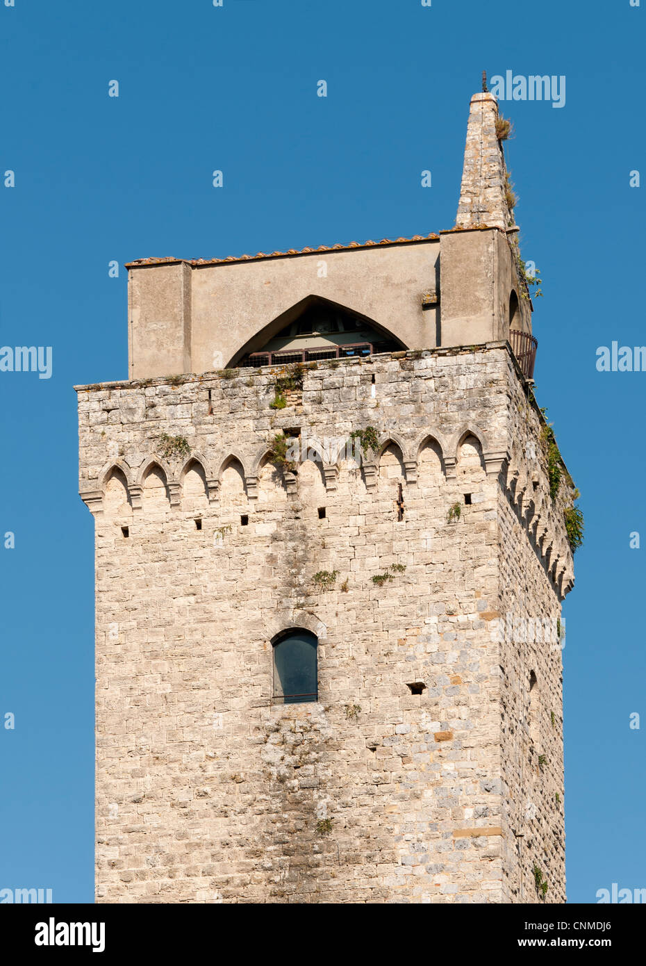 Torre Grossa Turm des Palazzo Comunale (Rathaus) am Piazza del Duomo, San Gimignano, Toskana (Toscana), Italien Stockfoto