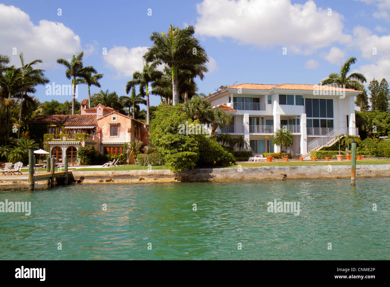 Miami Beach Florida, Biscayne Bay, Palm Island, 11,15 Palm Avenue, Haus am Wasser, Herrenhaus, Berühmtheit, FL120331123 Stockfoto