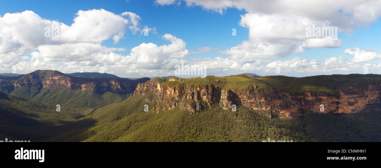 Panorama in den Blue Mountains Stockfoto