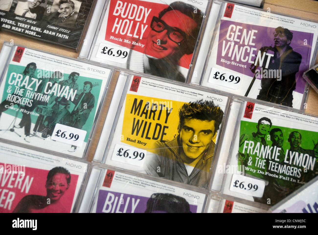 Musik-CDs durch 1950er Jahre rock ' n ' roll Künstler Stockfoto