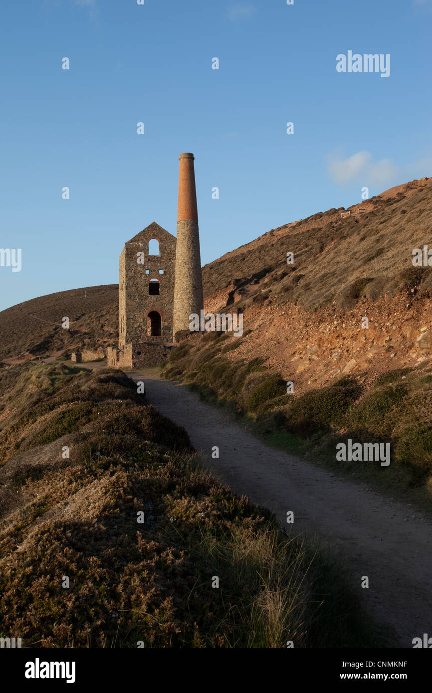 Cornish Zinn-Grube und Bergleute Wanderweg, Wheal Coates Mine Cornwall Stockfoto