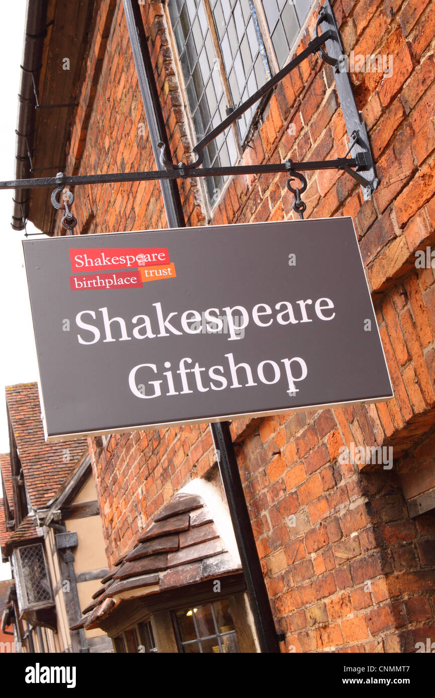 Stratford Upon Avon Tourismus Shakespeare Souvenirladen von Shakespeare Birthplace Trust betrieben Stockfoto