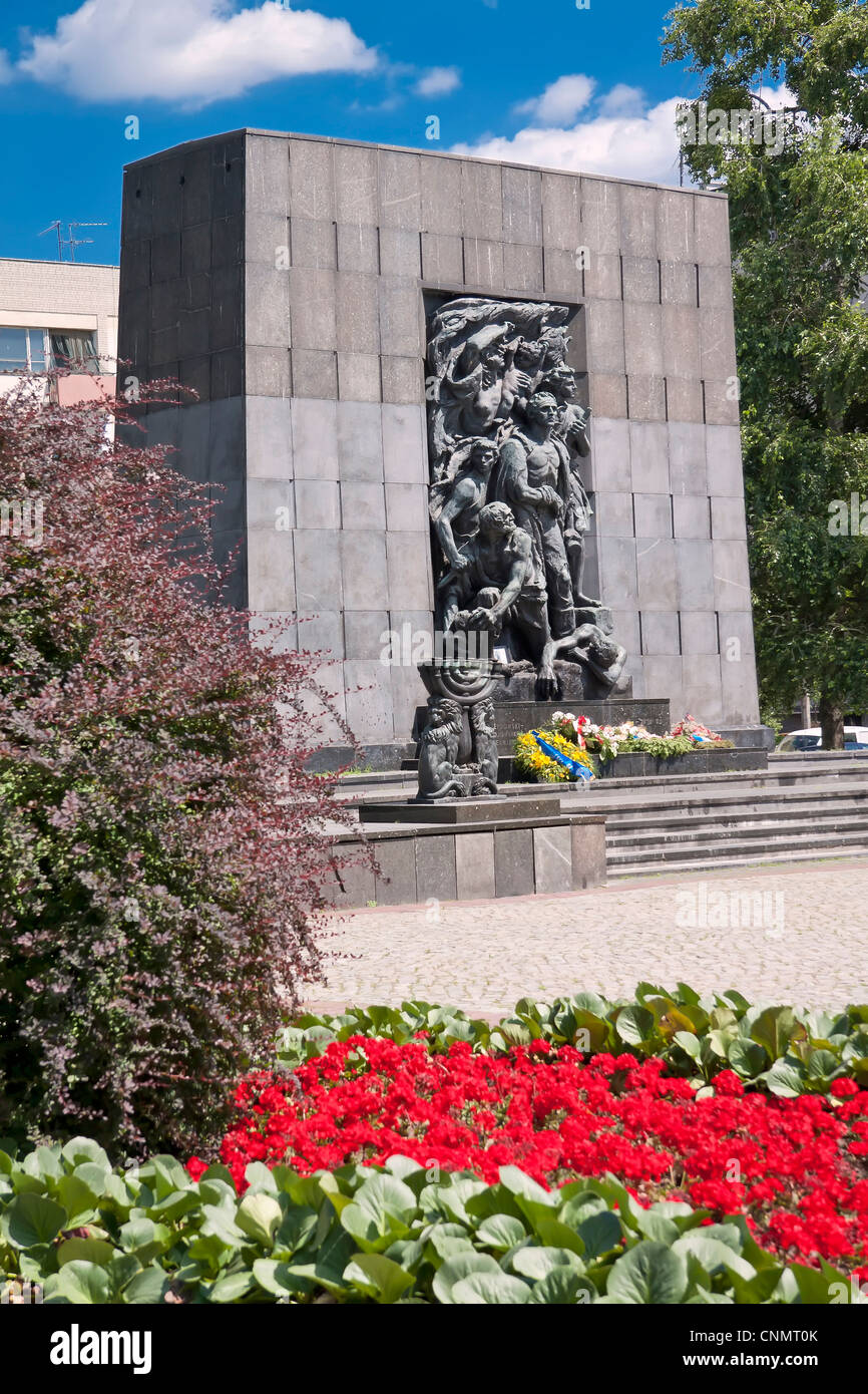 Sehenswürdigkeiten von Warschau. Denkmal des Ghetto Helden auf dem Gebiet des Warschauer Ghettos. NS-Opfer. Polen. Stockfoto